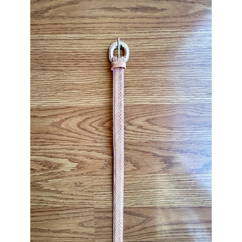 1990s Vintage Pink Snakeskin High Waist Thin Belt Size Small